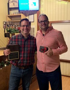 Brian Berning, winner of the Bill Schrandt award (left) with fellow SCSA board member Scott Gillard